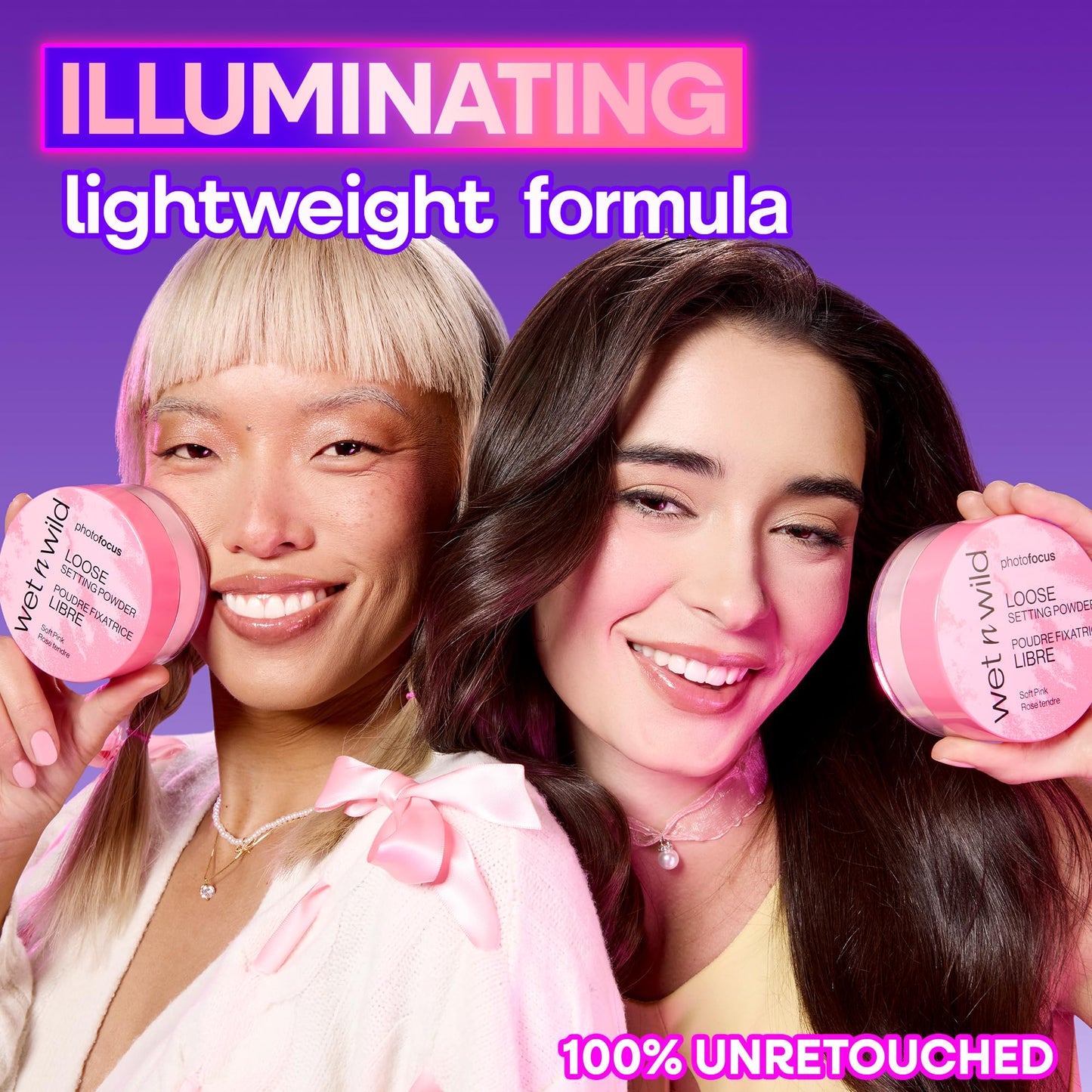 wet n wild Photo Focus Loose Setting Powder, Lightweight Silky Formula, Radiant Tint for a Luminous Glow, Blurring & Oil-Control Finish, Long-Lasting Makeup Setting Powder, Cruelty-Free - Soft Pink