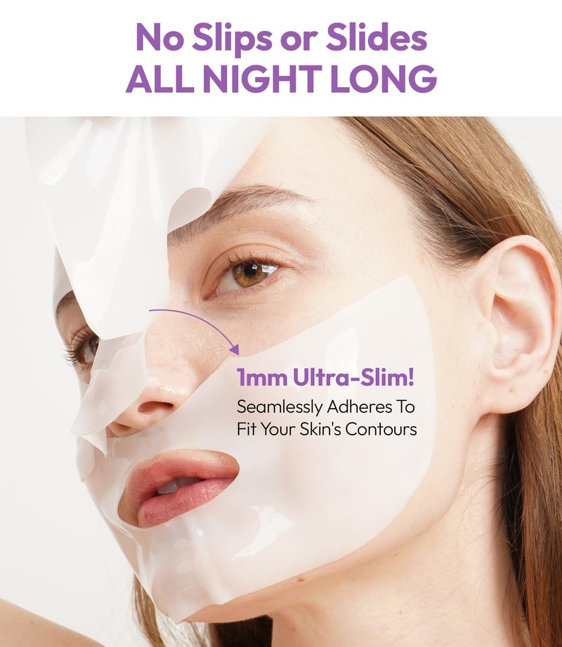 LAPCOS K Beauty Deep Collagen Glass Skin Overnight Mask - Korean Skin Care Mask with Rose PDRN, Vegan Collagen & Hydrogel Sheet - Hypoallergenic Firming Collagen Face Mask Sheets (4 ea, 1.23 oz)