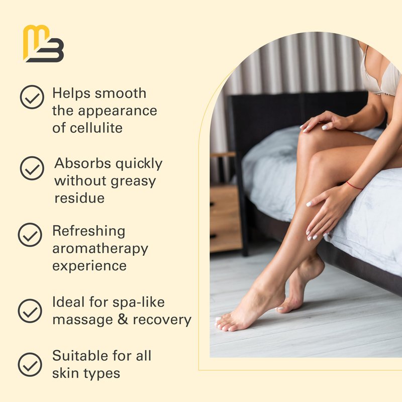 Firming Body Massage Oil with Collagen & Stem Cell – Helps Smooth the Appearance of Cellulite & Improve Skin Texture – Refreshing Aromatherapy Body Oil for Legs & Full Body – 8 Fl Oz by M3