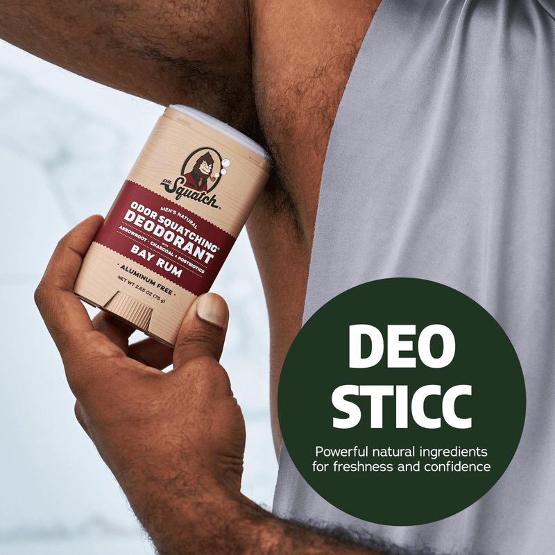 Dr. Squatch Natural Men’s Deodorant – Aluminum Free Natural Deodorant Men with Charcoal & Postbiotics for 72-Hour Odor Protection – Sierra Storm + Sandalwood Summit, 2.65oz Stick (2-Pack)