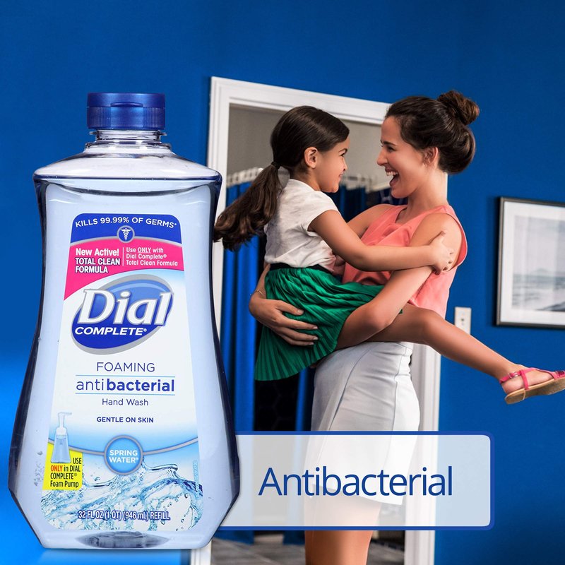 Dial Complete Antibacterial Foaming Hand Soap Refill, Spring Water, 32 Fl Oz