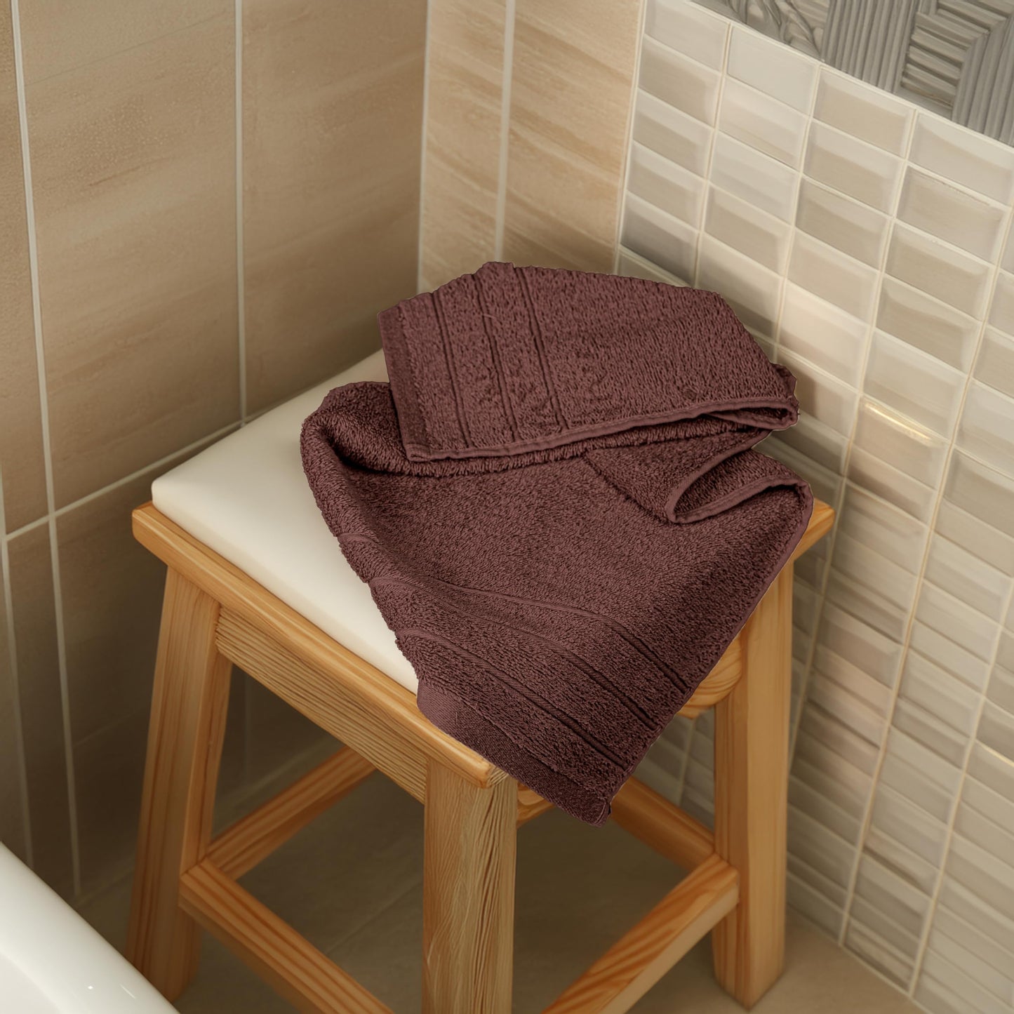 Tens Towels Pack of 6 Hand Towels, 100% Cotton, Lighter Weight, Quick to Dry, 16 x 28 Inches, Super Soft & Absorbent, Perfect for Bathroom & Kitchen (Brown)