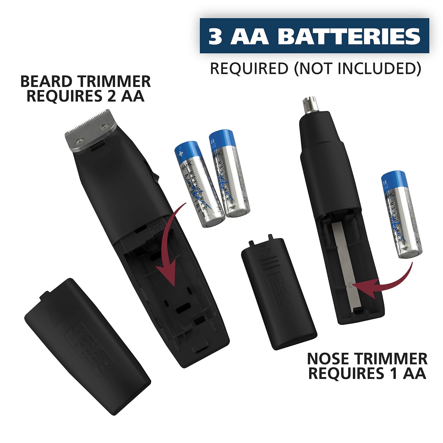 Wahl Cordless Beard Trimmer w/Ear/Nose/Brow Trimmer