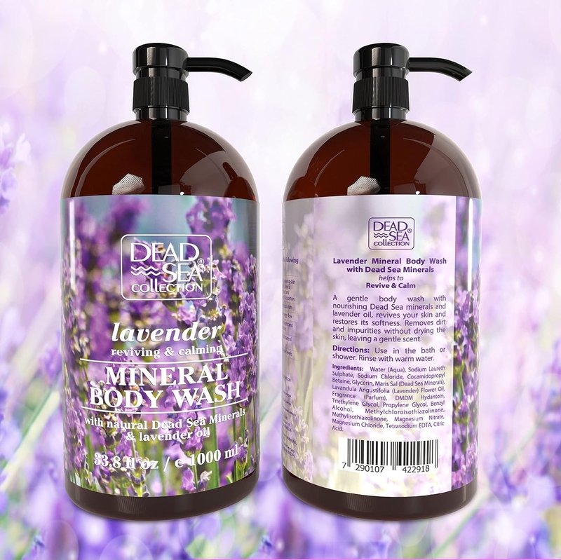 Dead Sea Collection Lavender Body Wash - Gentle Cleansing with Pure Dead Sea Minerals & Lavender Oil | Pack of 2 (67.6 fl. oz)