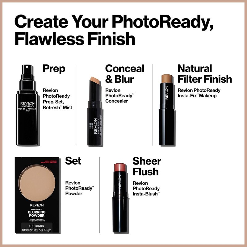 Revlon PhotoReady Blurring Face Powder - Longwear, Oil-Free Makeup for Flawless Finish | 0.25 oz, Light Medium