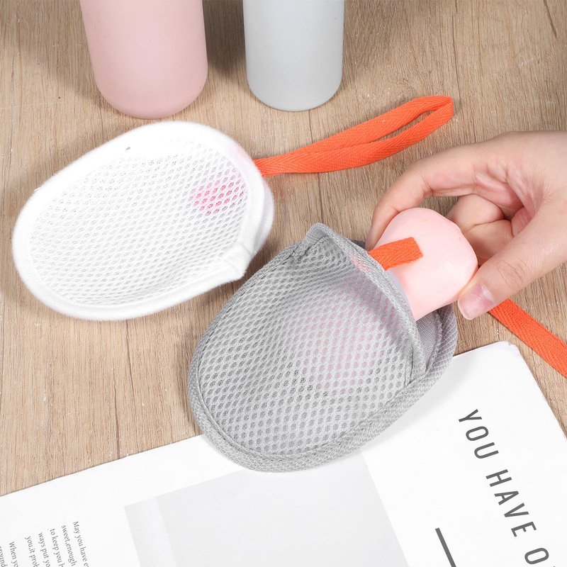 4Pcs Mesh Soap Bags for Bars, Mesh Exfoliating Body Scrubber Hangable Bar Soap Pouch, Soaps Pouch with Drawstring Closure, Foam Net Soaps Saver Bag for Body Wash Shower Face Clean 4.9 * 4.13 in