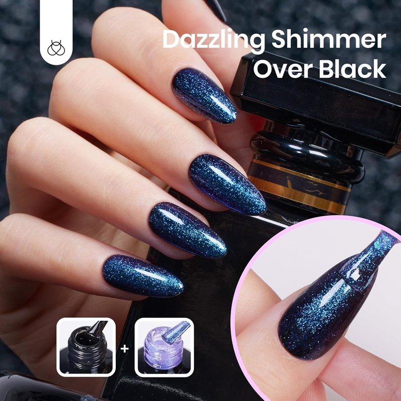 Beetles Glitter Gel Nail Polish - Purple Jelly Shimmer | 15ML Soak Off Translucent Effect for Stunning Manicures