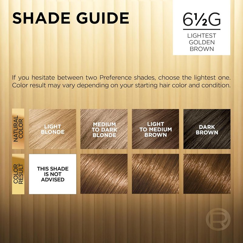 L'Oreal Paris Hair Color - Superior Preference Fade-Defying + Shine, 6.5G Lightest Golden Brown