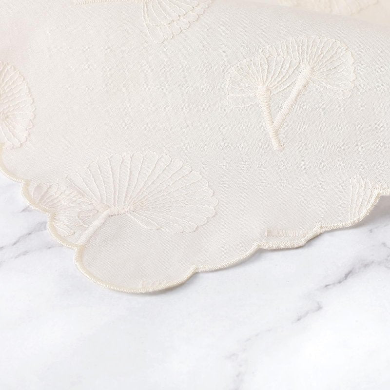 DoreenBeads Women's Cotton Handkerchiefs Dandelion Scalloped Embroidered Ladies Hankies for Wedding Parties 3Pcs