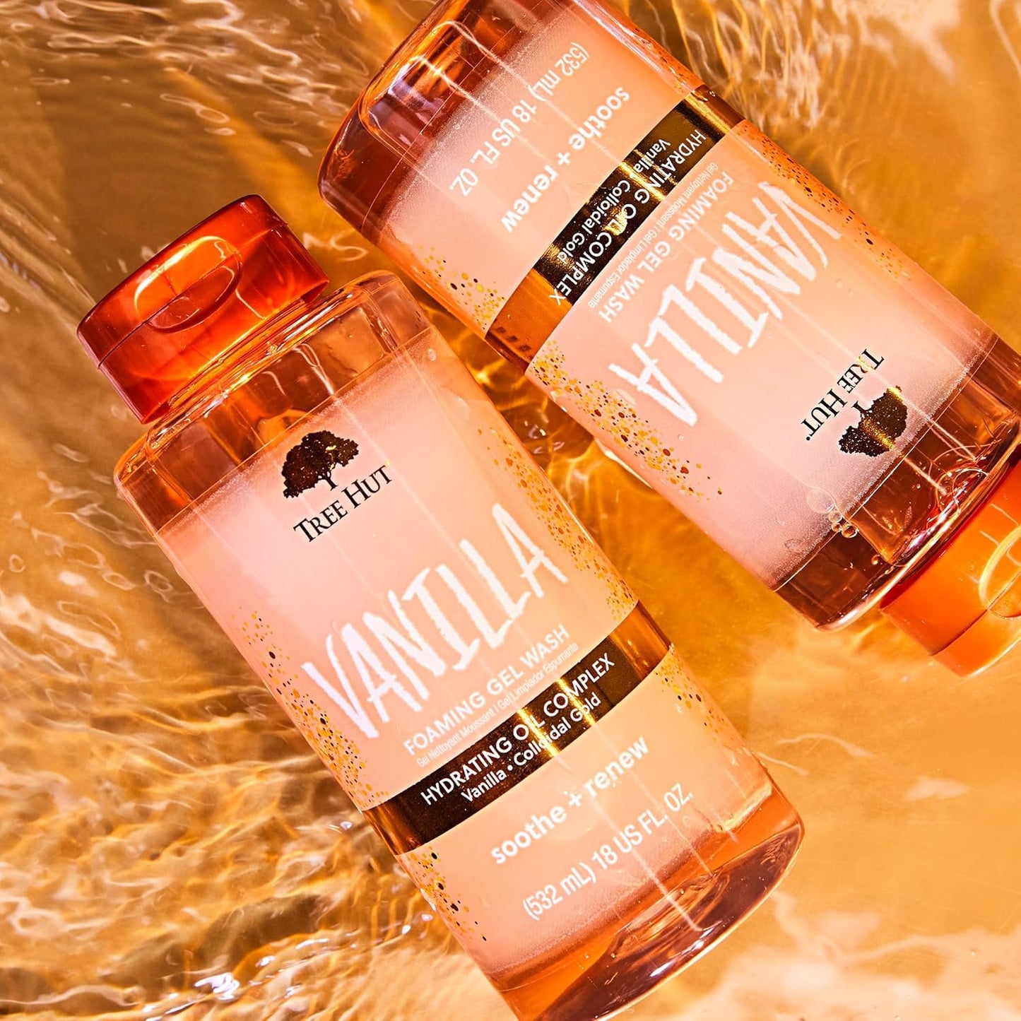 Tree Hut Vanilla Body Wash, Hydrating & Moisturizing Shower Gel with Shea Butter & Essential Oils, Soft Smooth Glowing Skin, Gentle Cleanser For All Skin Types, Self Care Gifts for Women, 18 Fl Oz