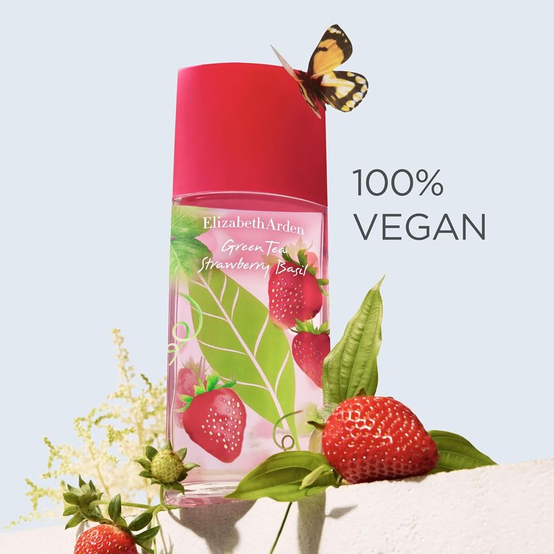 Green Tea Strawberry Basil Eau de Toilette - Long Lasting Fruity Women's Perfume | Fresh Fragrance
