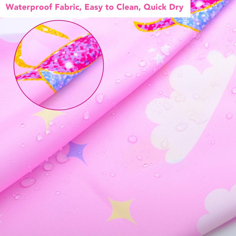 PAMAID Kids Haircut Cape Waterproof Barber Cape Cover, Unicorn Hair Cutting Cape for Girls with Adjustable Snap Closure (Unicorn)