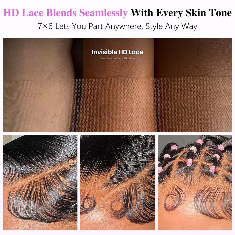 Liqusee 7x6 Burmese Curly Glueless Wigs Human Hair Pre Plucked Pre Cut 250% Density Drawstring Wig for Black Women 7x6 HD Lace Front Wigs Human Hair Glueless Wear and Go Natural Color 24 Inch