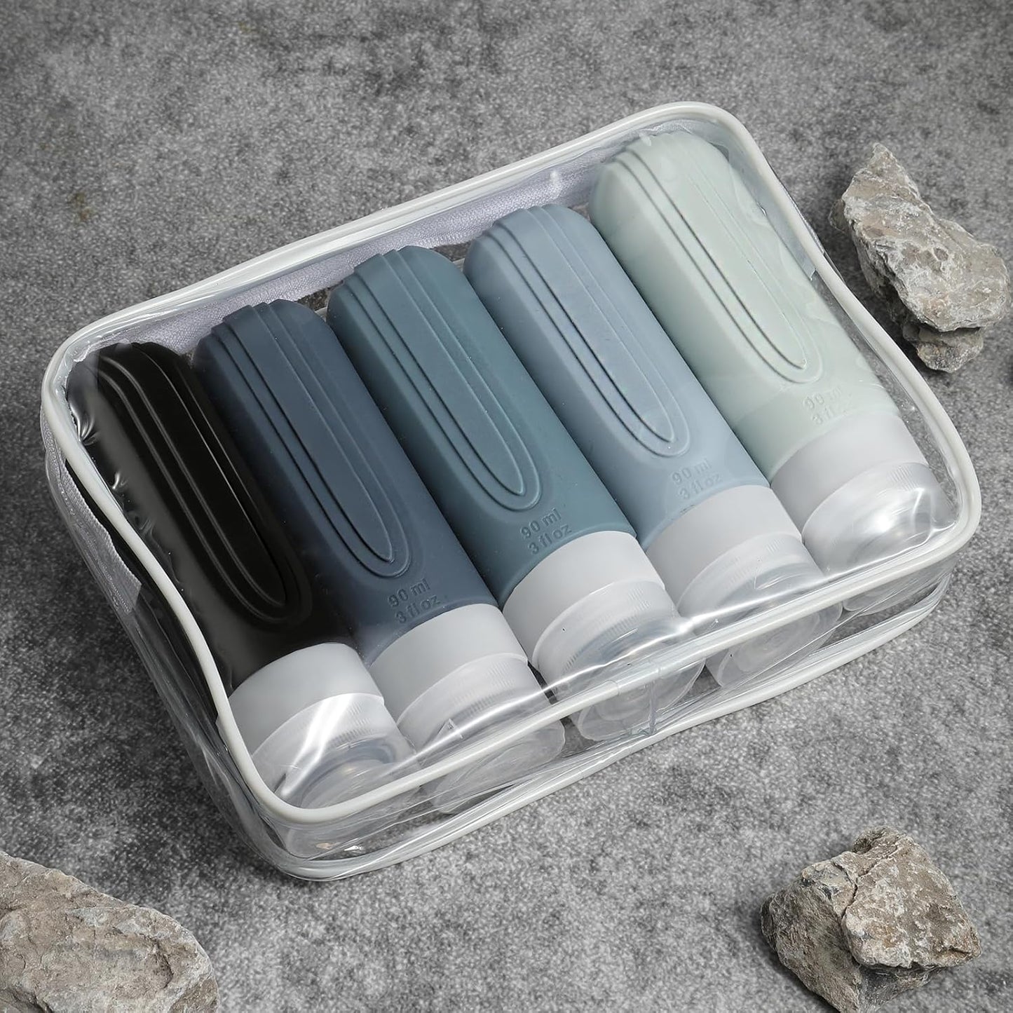 Travel Bottles for Toiletries - TSA Approved 3oz Leak Proof Containers | 5 Pack BPA Free Travel Accessories