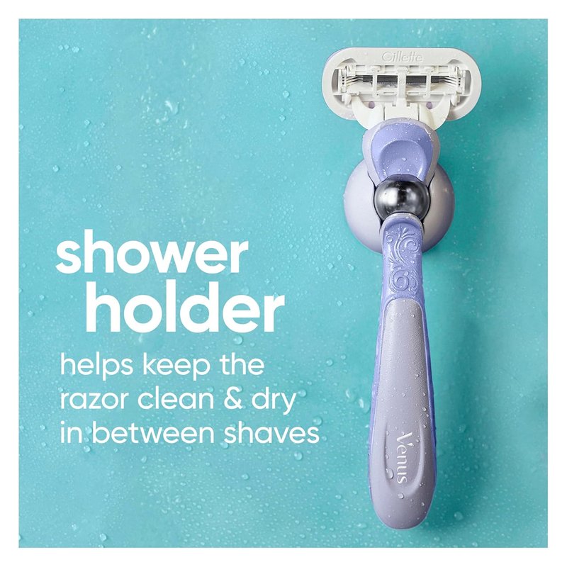 Gillette Venus Extra Smooth Razor - Women's 5-Blade Razor with Flexiball Handle & Shower Holder | 1 Handle + 4 Refills