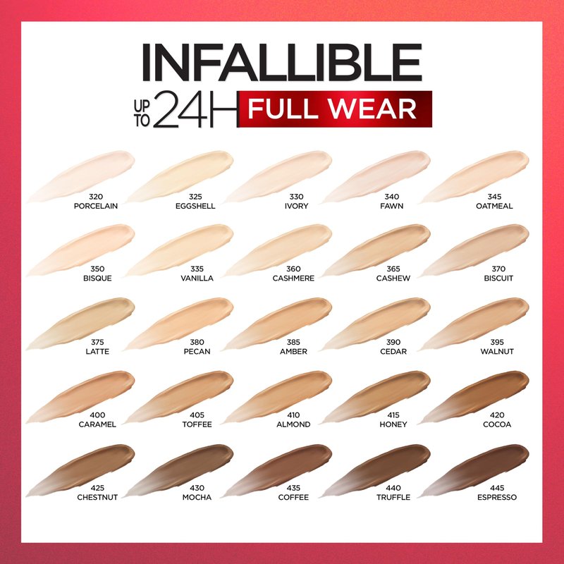 L'Oreal Paris Makeup Infallible Full Wear Waterproof Matte Concealer, Full Coverage, Cashew, 0.33 fl. oz.