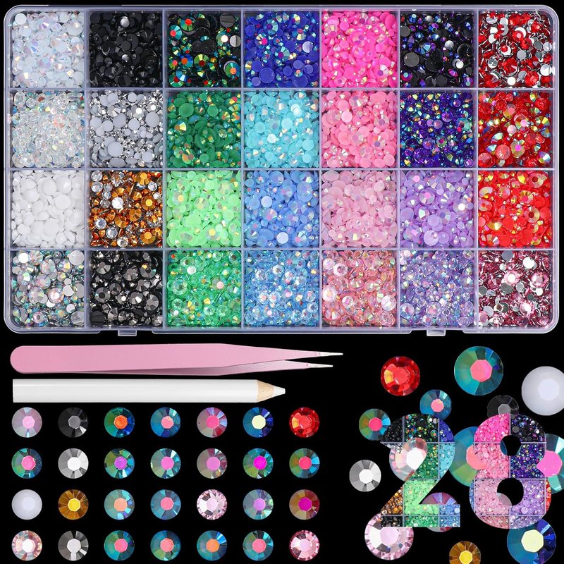 Skiennix Color Rhinestones - 22300 Pcs Jelly Bedazzling Resin Gems for Crafts | Multi-Color Set