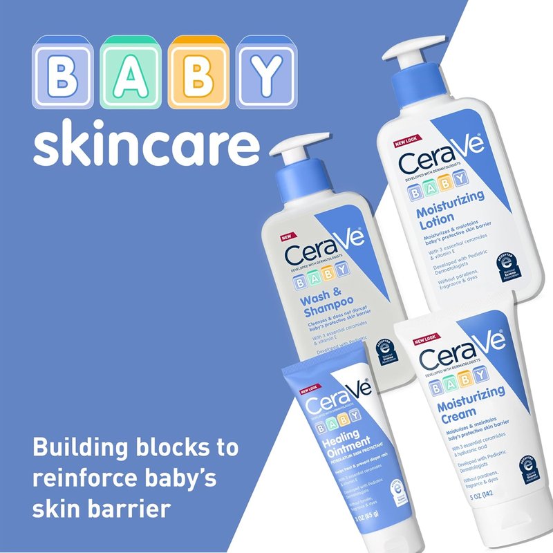 CeraVe Diaper Rash Cream - Healing Ointment for Extra Dry Skin | 3 Ounce, Fragrance-Free, with Ceramides & Vitamin E