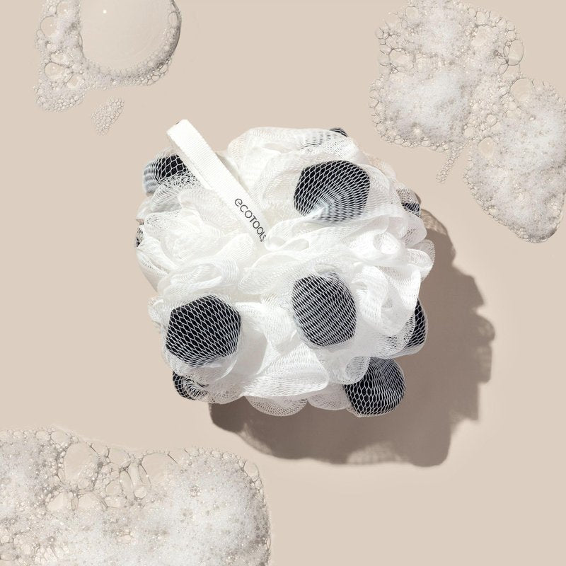 EcoTools Lathering EcoPouf Body Loofah, Exfoliating Shower Sponge Made with 100% Recycled Netting, Bath Pouf for Rich Lather, 1 Count