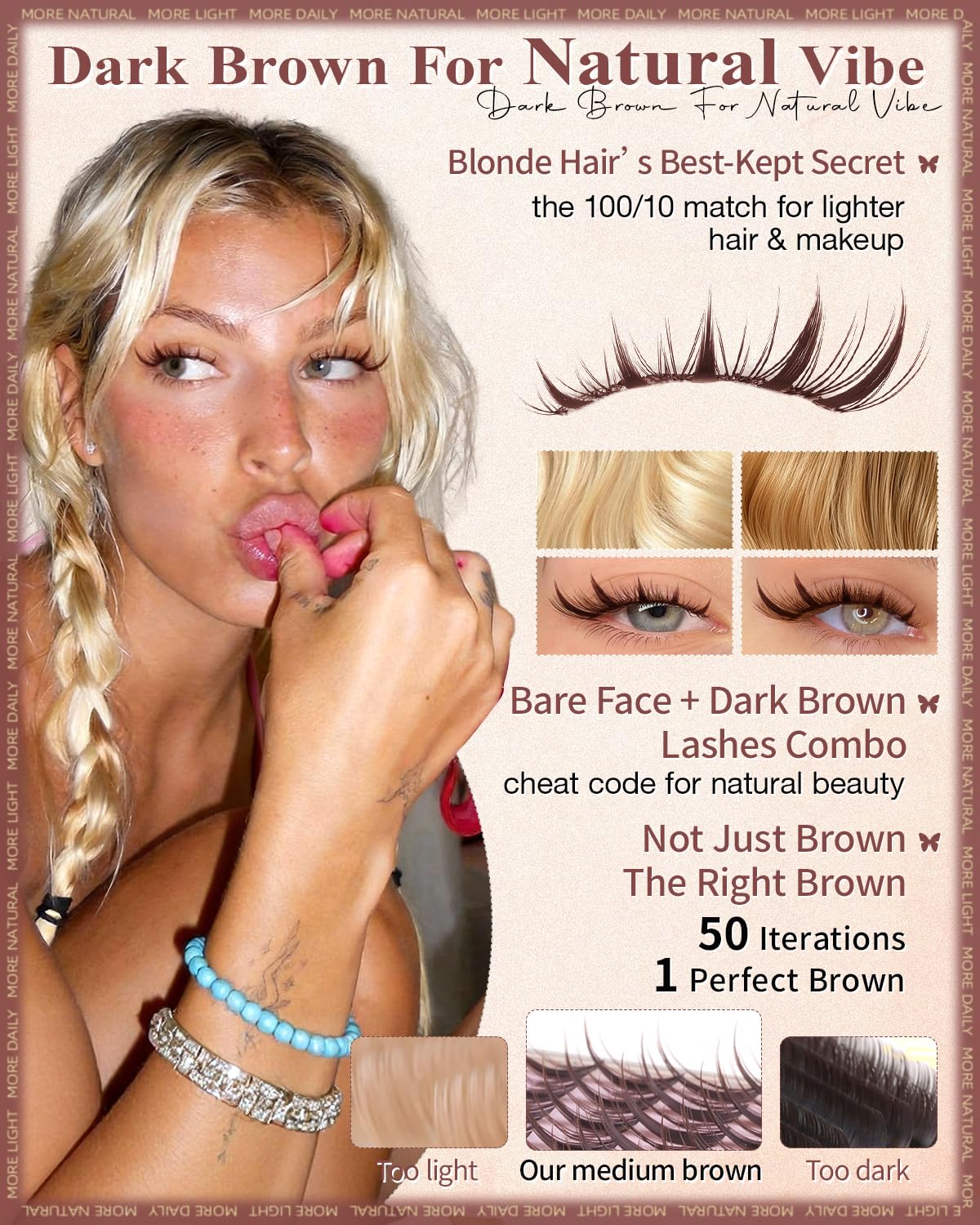 WTVANE Brown Lash Clusters Manga Eyelash Clusters Natural Lash Extensions 8-16mm Wispy Lash Clusters with Spikes Clear Band Individual Lashes Dark Brown Cluster Eyelash Extensions Anime Look