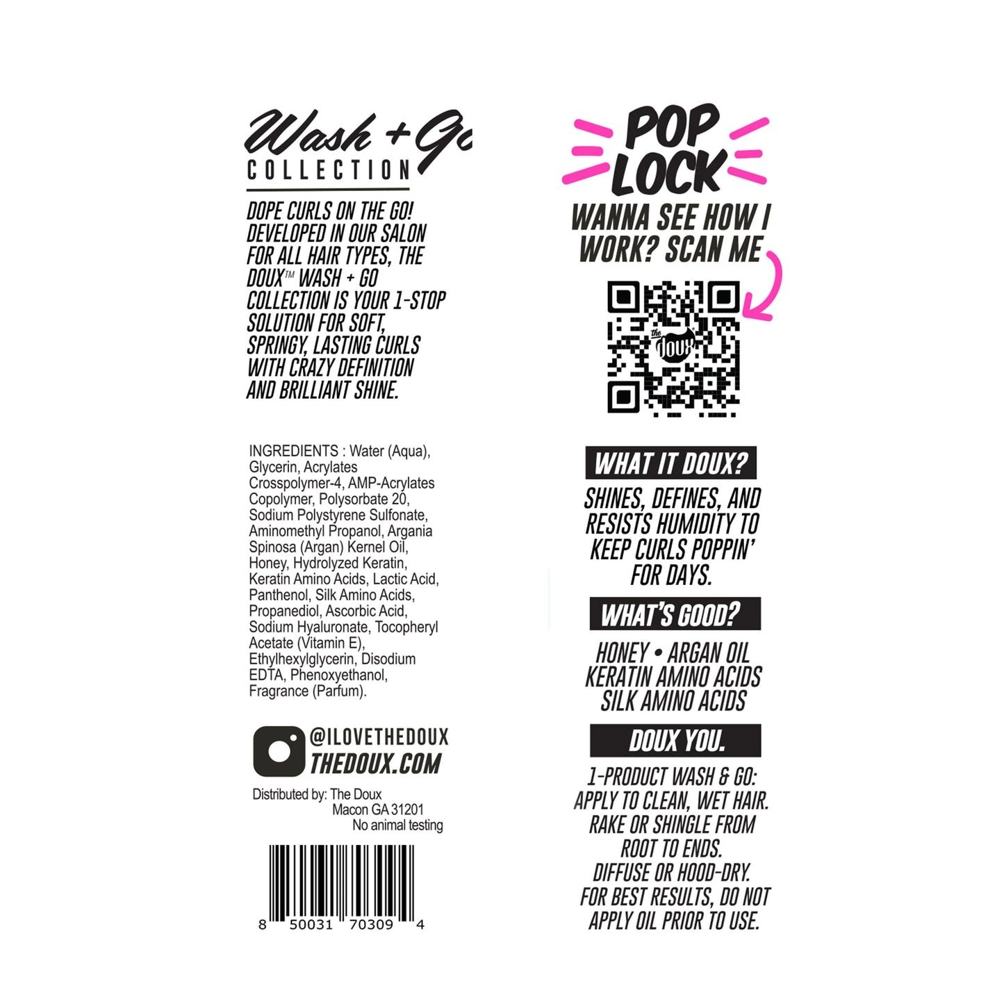 The Doux POP LOCK 5-Day Curl Forming Glaze for Natural Hair – Anti-Humidity Gel with Honey & Argan Oil – Curly Hair Styling Gel for Shine, Frizz Control, and Long-Lasting Curl Definition