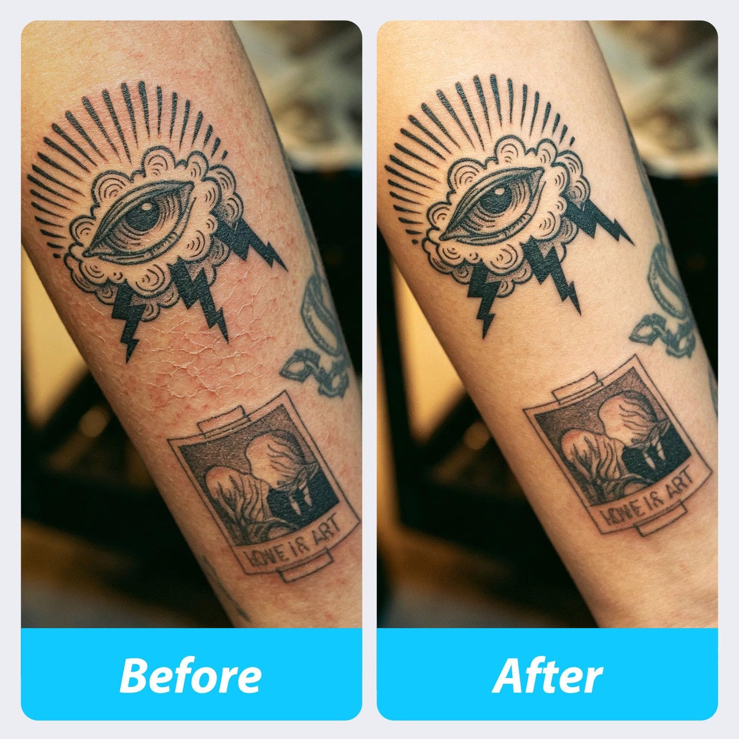 Tattoo Aftercare Butter Balm 1.6 oz, New Tattoo Moisturizer Brightener, Color Enhance for Old Tattoos, Natural Organic Tattoo Cream