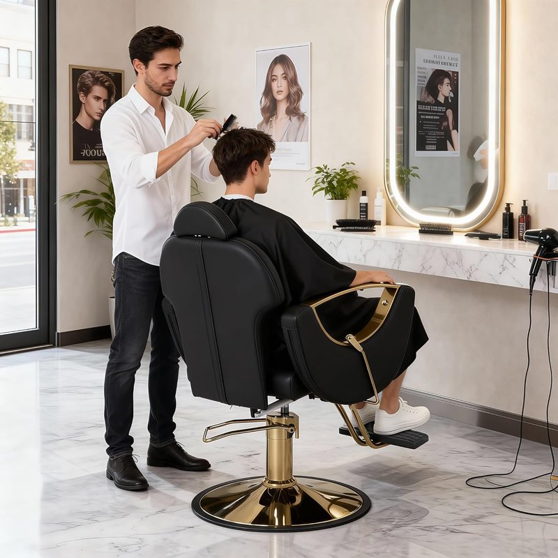PayLessHere Professional Salon Chair - Adjustable Barber Chair with Reclining Backrest & Footrest | Multi-Use for Salon & Spa Treatments