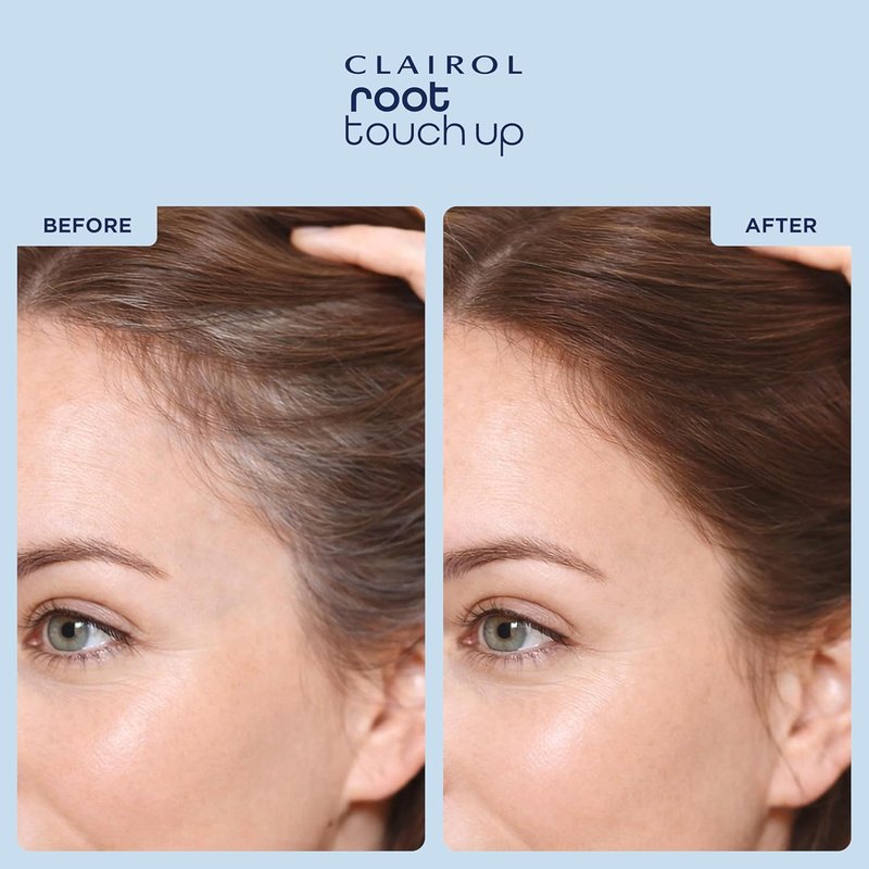 Clairol Root Touch-Up Powder - Dark Brown Hair Color | Ammonia-Free, Compact with Mirror & Brush | Instant Root Coverage & Eyebrow Definition