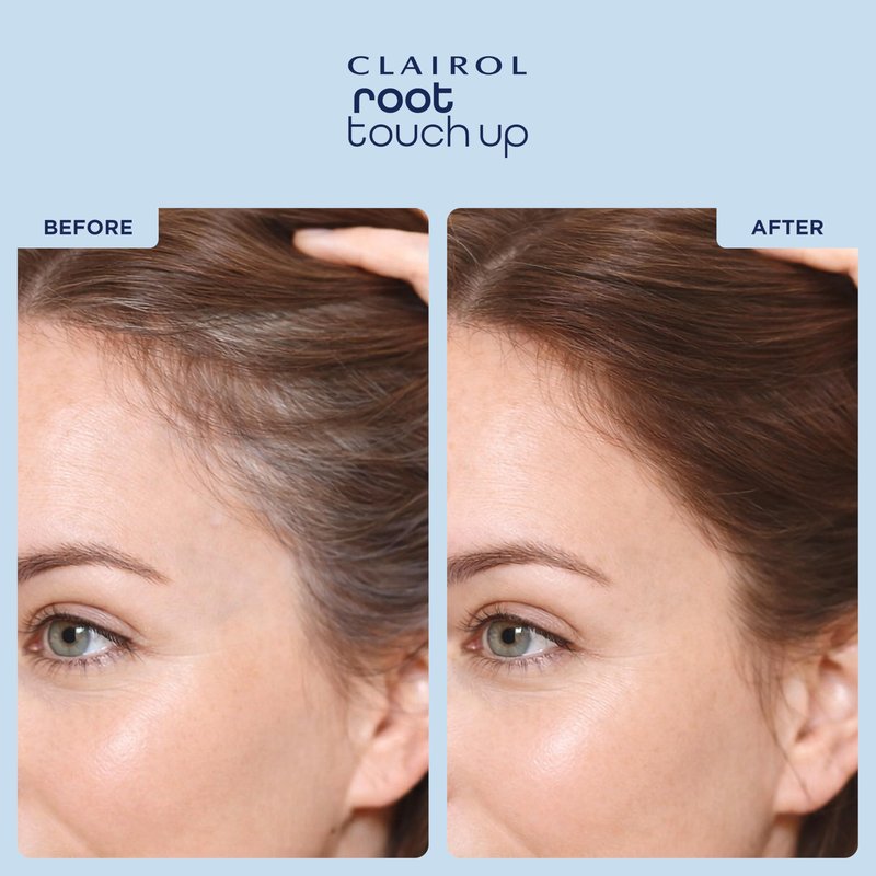 Clairol Root Touch-Up Temporary Concealing Powder, Medium Brown Hair Color | Ammonia Free | Instantly Cover Roots + Define Eyebrows | On-the-Go Compact with Mirror and Application Brush | Pack of 1