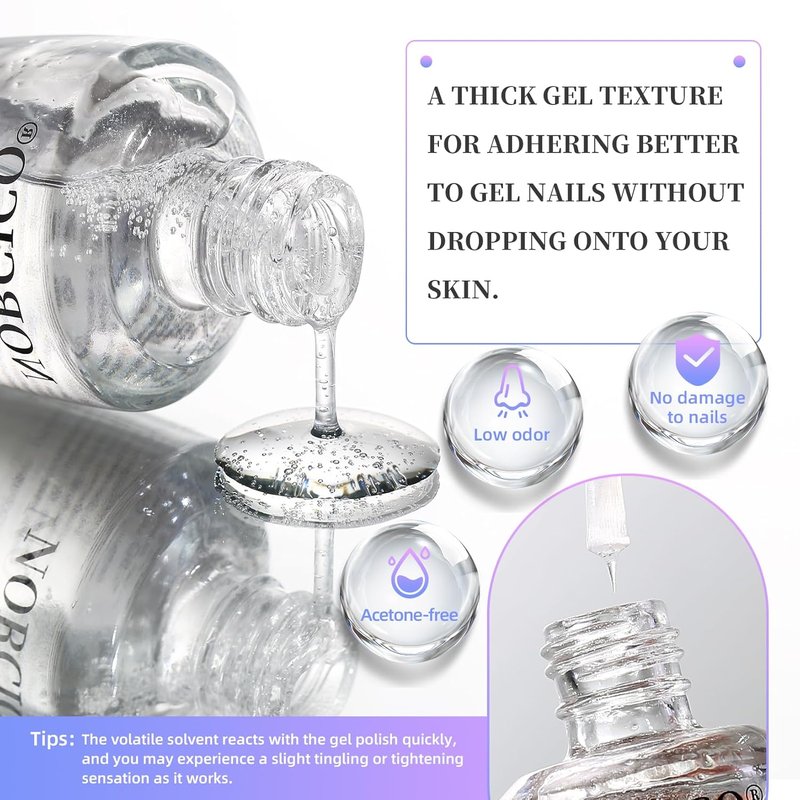 Gel Nail Polish Remover - Fast-Acting Acetone-Free Formula for Gentle DIY Removal | 15ml