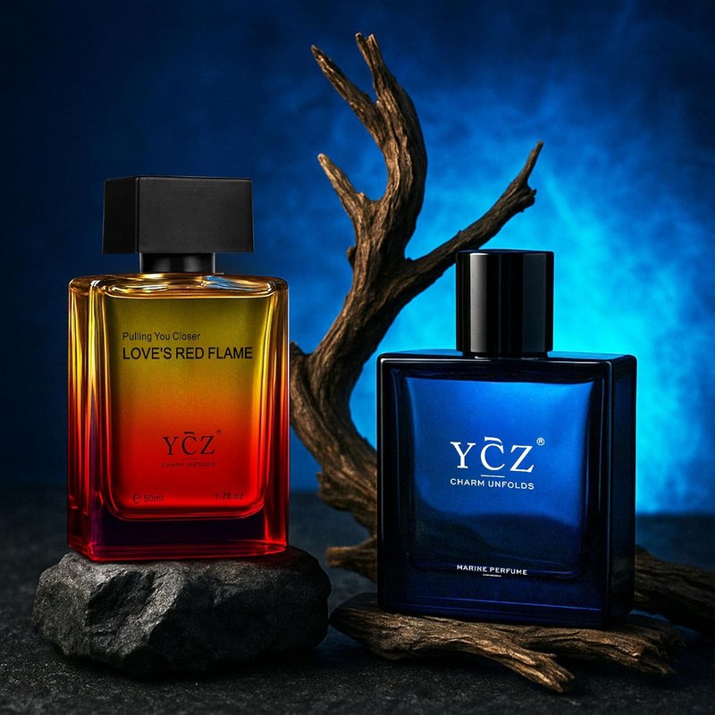 Men's Cologne Set - Long Lasting Bottled Marine & Borrowing Fire Perfume | 1.7oz (50ml) - Ideal Christmas Gift