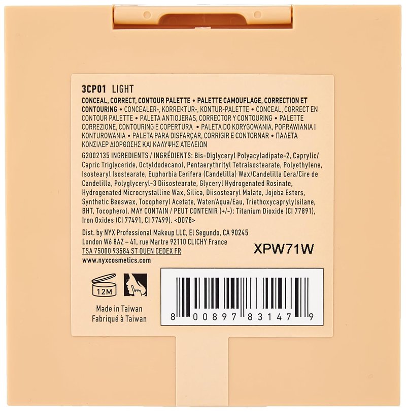 NYX Conceal Correct Contour Palette - Versatile Makeup for Flawless Skin | Light Shade