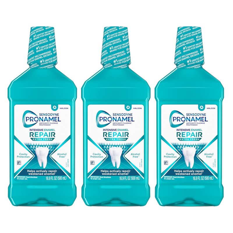 Sensodyne Pronamel Mouthwash - Intensive Enamel Repair, Alcohol-Free, Extra Fresh, 16.9 fl oz (3 Pack)