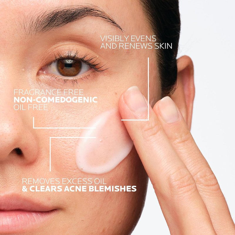 La Roche-Posay Effaclar Dual Acne Face Wash - 4% Benzoyl Peroxide & LHA Exfoliant, 6.76 Fl Oz