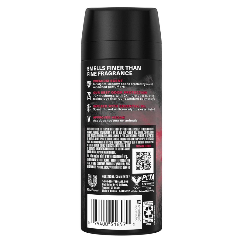 AXE Fine Fragrance Deodorant Body Spray for Men 3 Pack Cherry Spritz Aluminum Free 4.0 oz