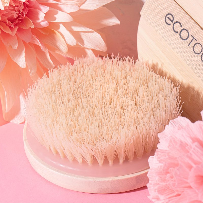 EcoTools Dry Body Brush for Circulation, Dead Skin Removal + Green Delicate EcoPouf Made with Recycled Netting for Cleansing and Exfoliating Sensitive Complexion, Self-Care Gifts