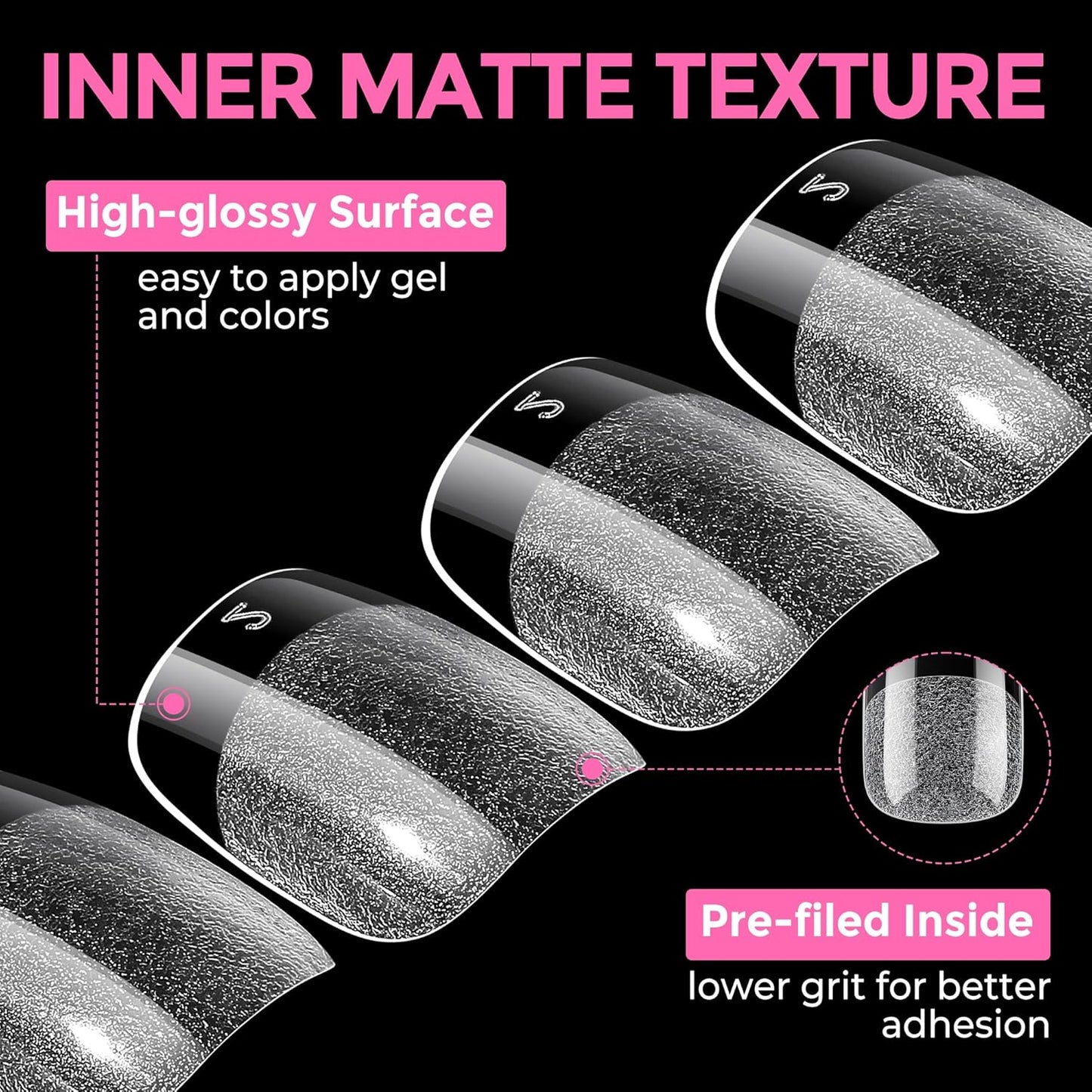 UNA GELLA Extra Short Square Oval Nail Tips - 216pcs Pre-Shaped Half Matte Squoval Clear Acrylic for DIY Press-On Nails