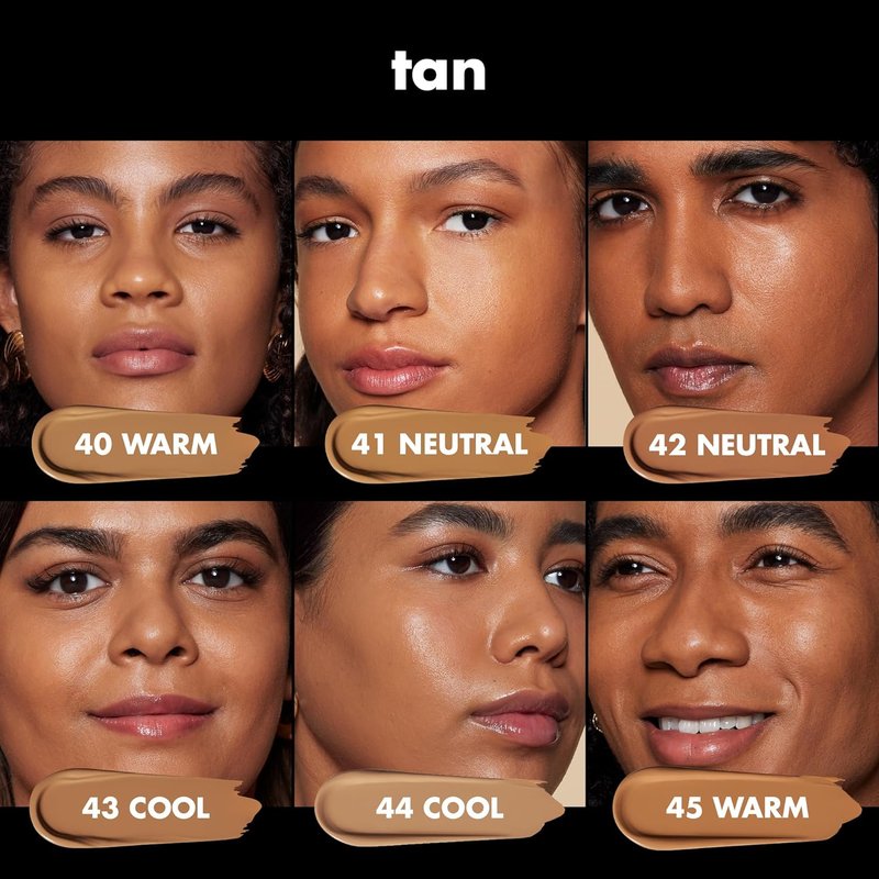 e.l.f. Soft Glam Foundation, Medium Coverage, Long-Lasting & Buildable Foundation For A Smooth, Satin Finish, Vegan & Cruelty-Free, 45 Tan Warm