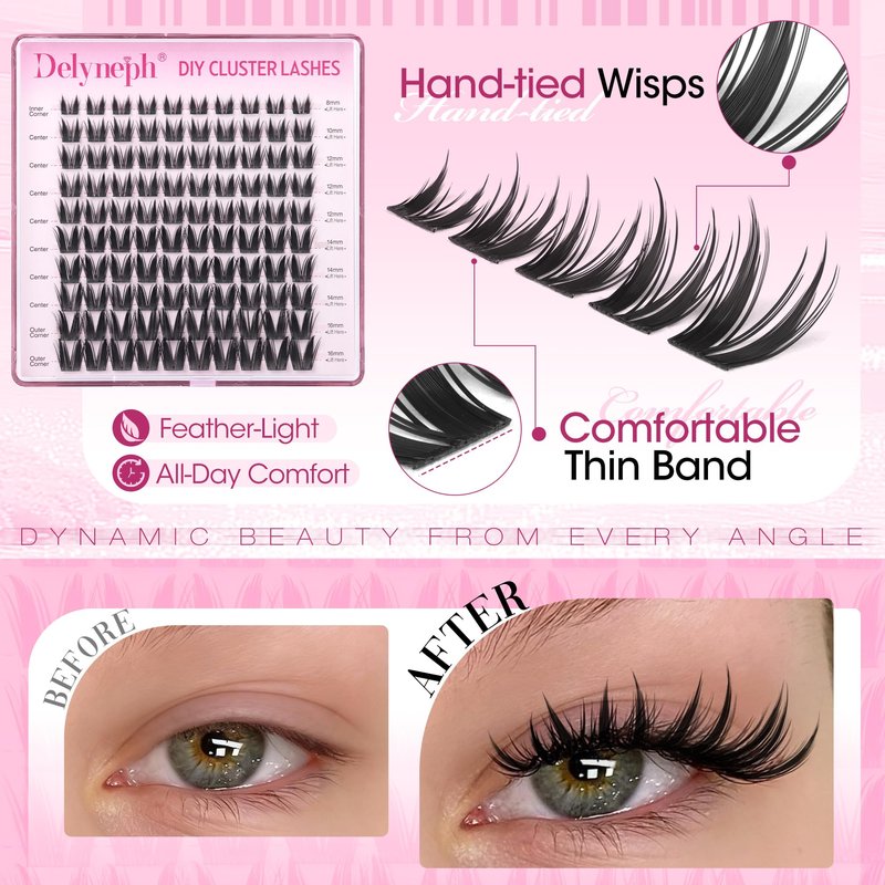 Bunny Lash Clusters Manga Eyelash Clusters Wet Spiky Cluster Eyelash Extensions Anime Cluster Lashes Wispy Lash Extensions by Delyneph(8-16mm, CD Curl)
