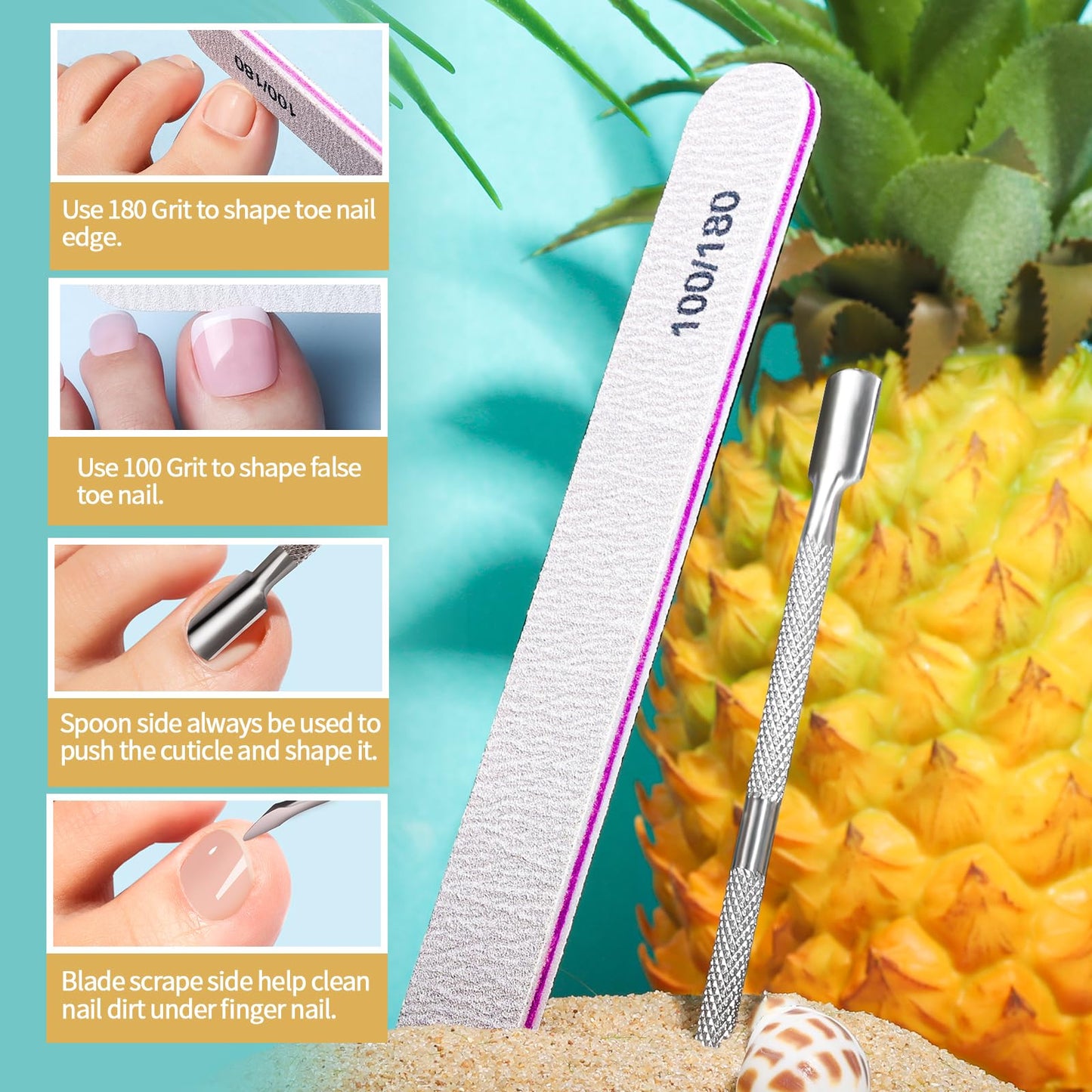 Teenitor Toe Nail Press Ons With Glue, 120pcs Press on Toenails French Tip Toe Nails, Pink French Toe Press on Nails Fake Toe Nails for Women, Short Square Toe Nails Glue on