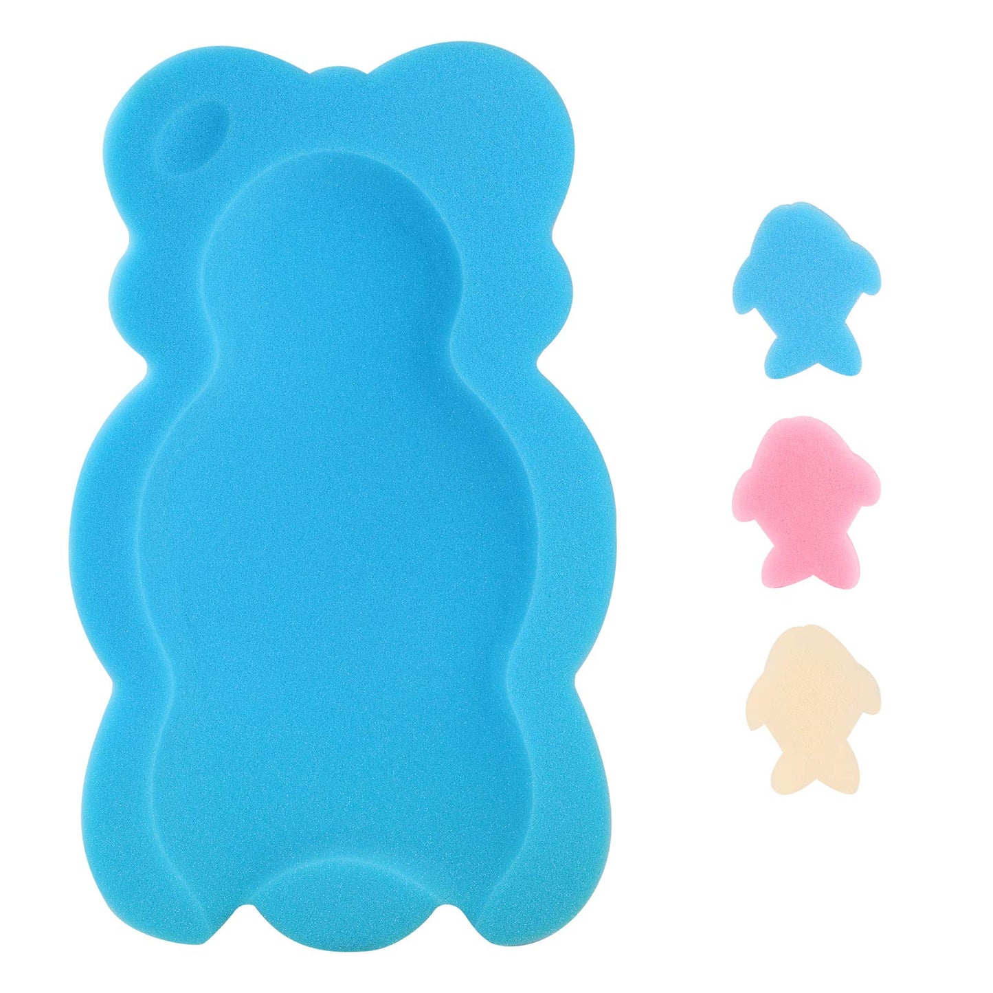 KECUCO Baby Bath Cushion Infant Sponge Mat, Toddler & Newborn Bath Pad - Blue