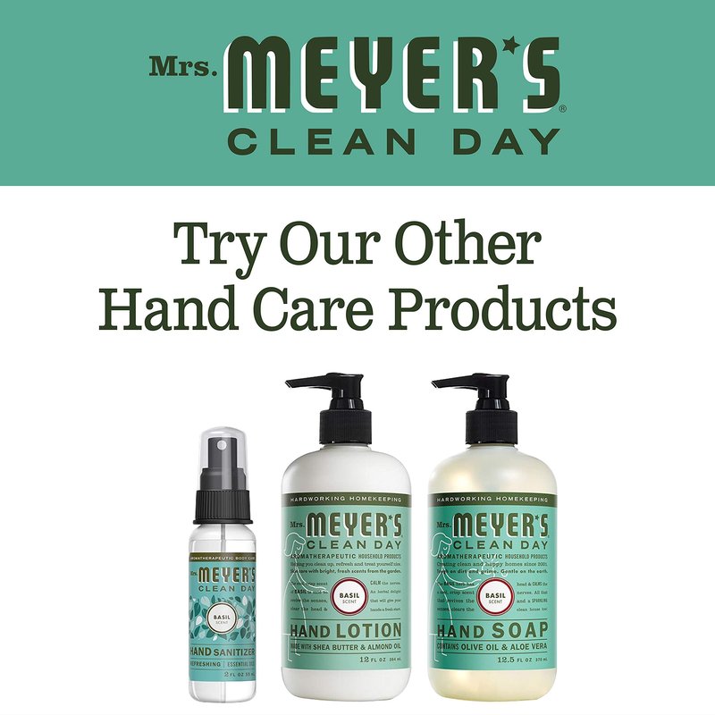 Mrs. MEYER'S Basil Scent Liquid Hand Soap Refill Bottle, 33 Fl oz. (Pack of 6)