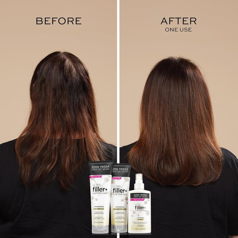 John Frieda Thickening Conditioner - Biotin & Hyaluronic Acid for Damaged Hair | 8.3 Oz