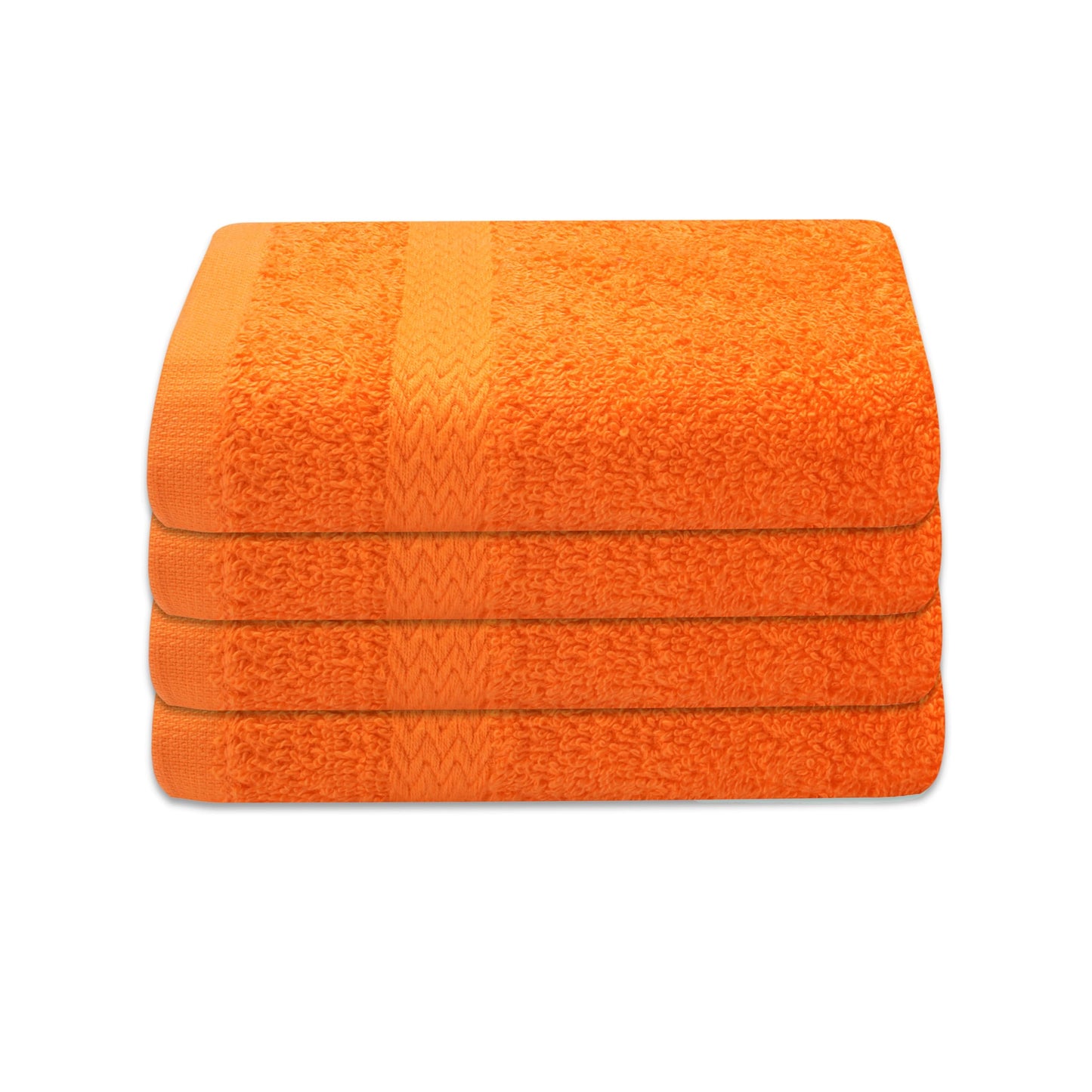 The Holy South Premium Perfect Size Washcloth Set | Absorbent, Ring Spun, Hand Towels for Bathroom, 100% Cotton, Face, fingertip, Soft, for Daily Use (Pack of 4) (Orange, 13x13)