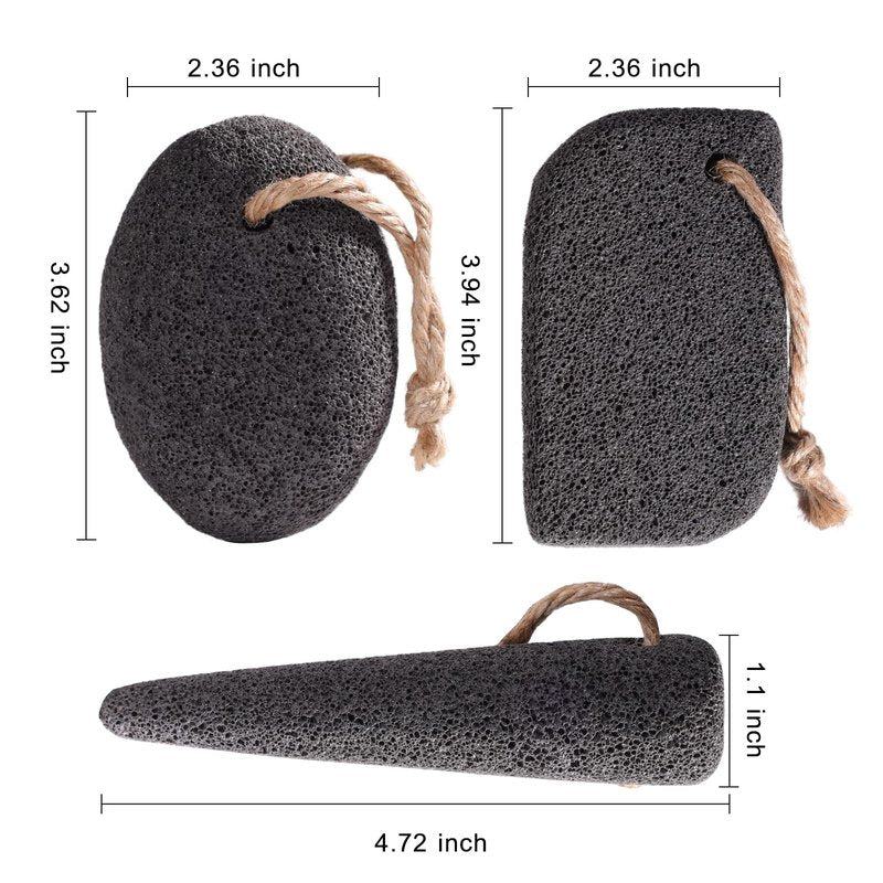 SAMEBUTECO 3 Shapes Natural Volcanic Pumice Stone for Feet Pumice Cleaning Stone for Sole of The Foot,Edges of The Foot,Toe Seams,Foot Scrubber for Dead Skin Remover Deep Clean