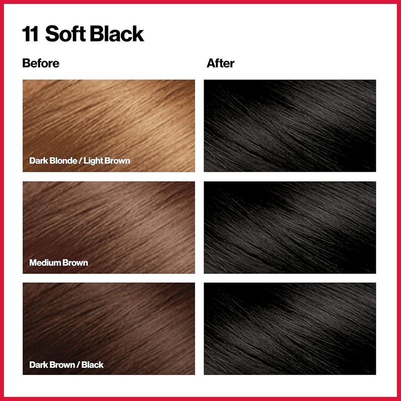 Revlon Colorsilk Permanent Hair Color - 100% Gray Coverage, Ammonia-Free | 11 Soft Black, 4.4 Oz