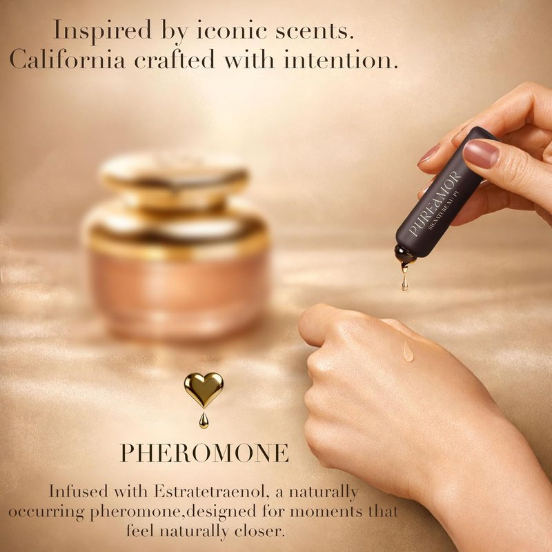 PUREAMOR Pheromone Perfume for Women - Mini 2-Pack Keychain Fragrance | Warm Amber & Vanilla, 0.07 oz Each