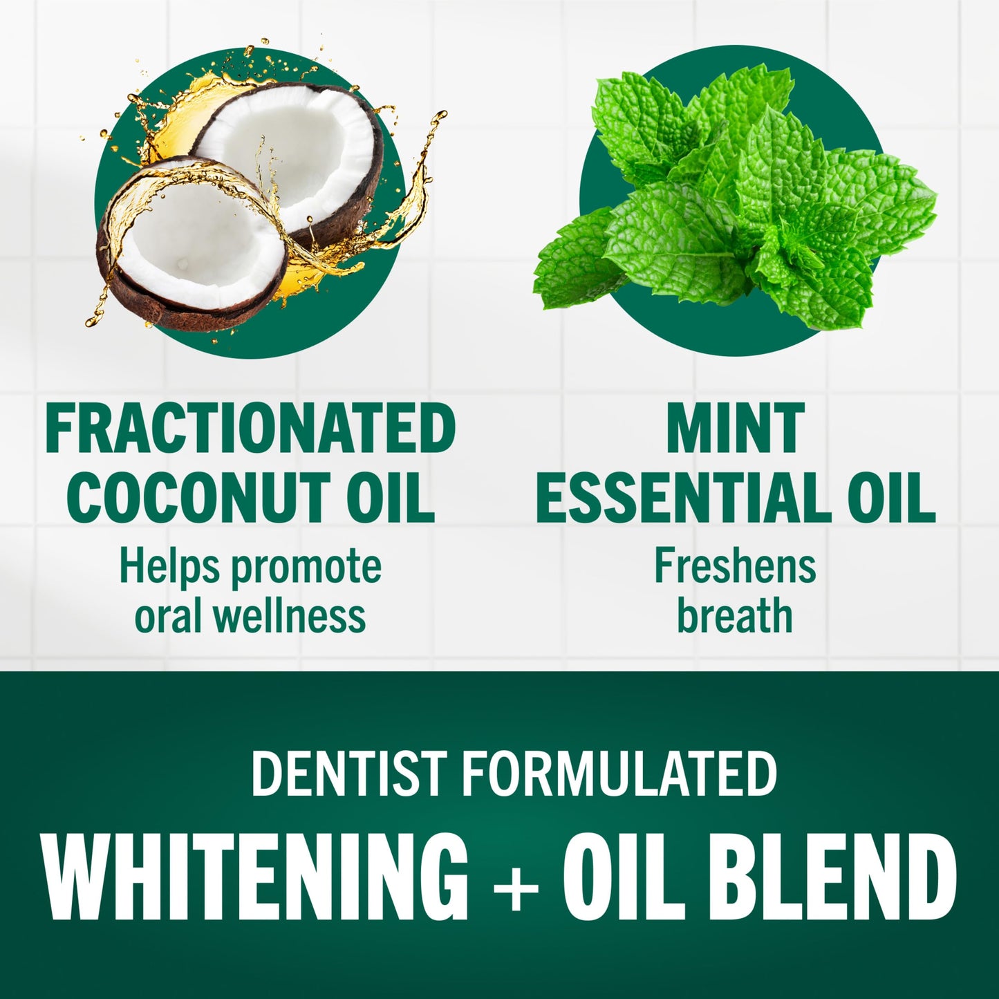 TheraBreath Whitening + Oil Blend Oral Rinse, Alcohol-Free & Peroxide-Free Mouthwash Helps Whiten Teeth & Freshen Breath, Smooth Mint, 16 Fl Oz