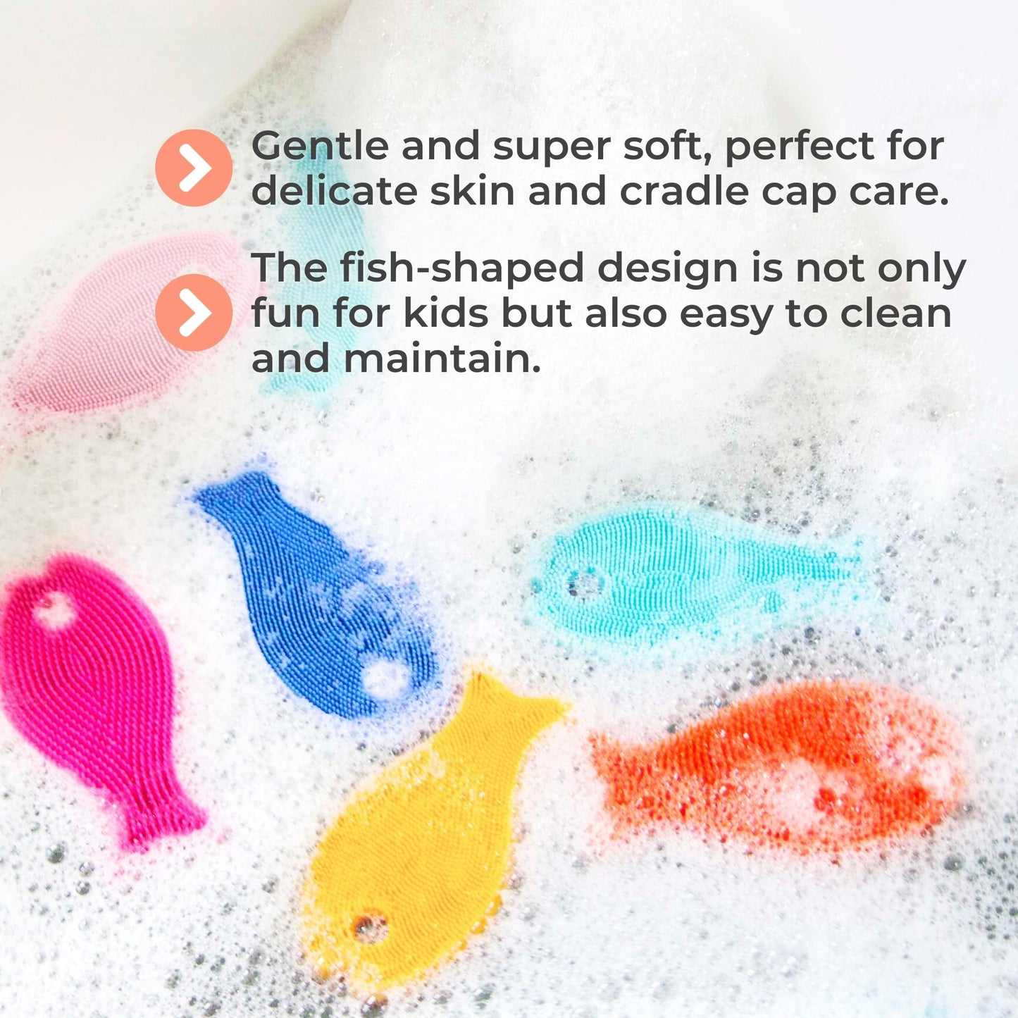 Innobaby Bathin' Smart Silicone Sensory Fish Bath Scrub for Babies and Toddlers - Aqua Green