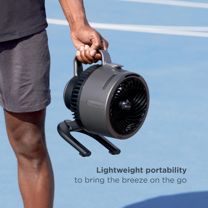 Shark FlexBreeze HydroGo Fan—Ultra-powerful portable fan with indoor + outdoor mist. Corded & cordless, 5 speeds, evaporative misting, Grey, FA052